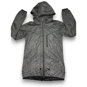 Nike Lightweight  Zebra Print Windbreaker Jacket W/ Hood Size XS